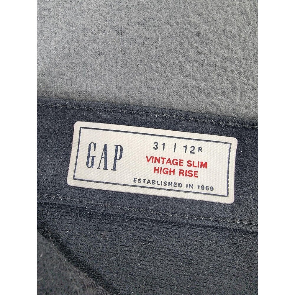 GAP Pants Womens 31 Black Vintage Slim High Rise Faux Leather Coated Modern - Picture 9 of 13